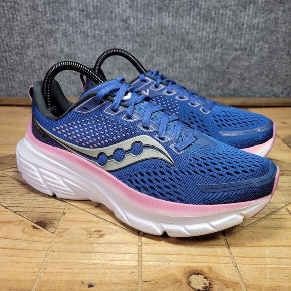 Saucony Guide 17 Shoes Womens 8 Navy Orchid Daily Road Jogging Stability Trainer - Picture 1 of 10